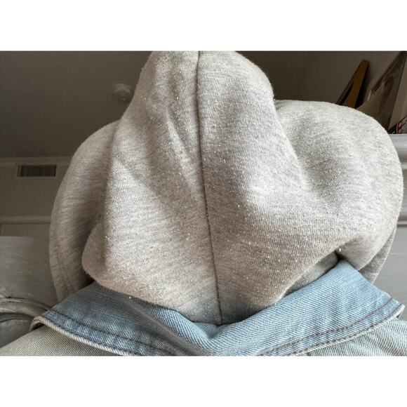 Brooklyn Cloth Jean Jacket Sz S Men’s Sherpa Lining Gray Hoodie Denim - Picture 6 of 12